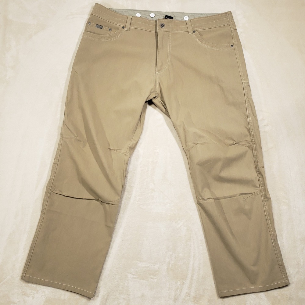 Kuhl Revolvr Pants Mens 40x30 Tan Articulated Knee Hiking Outdoor Utility